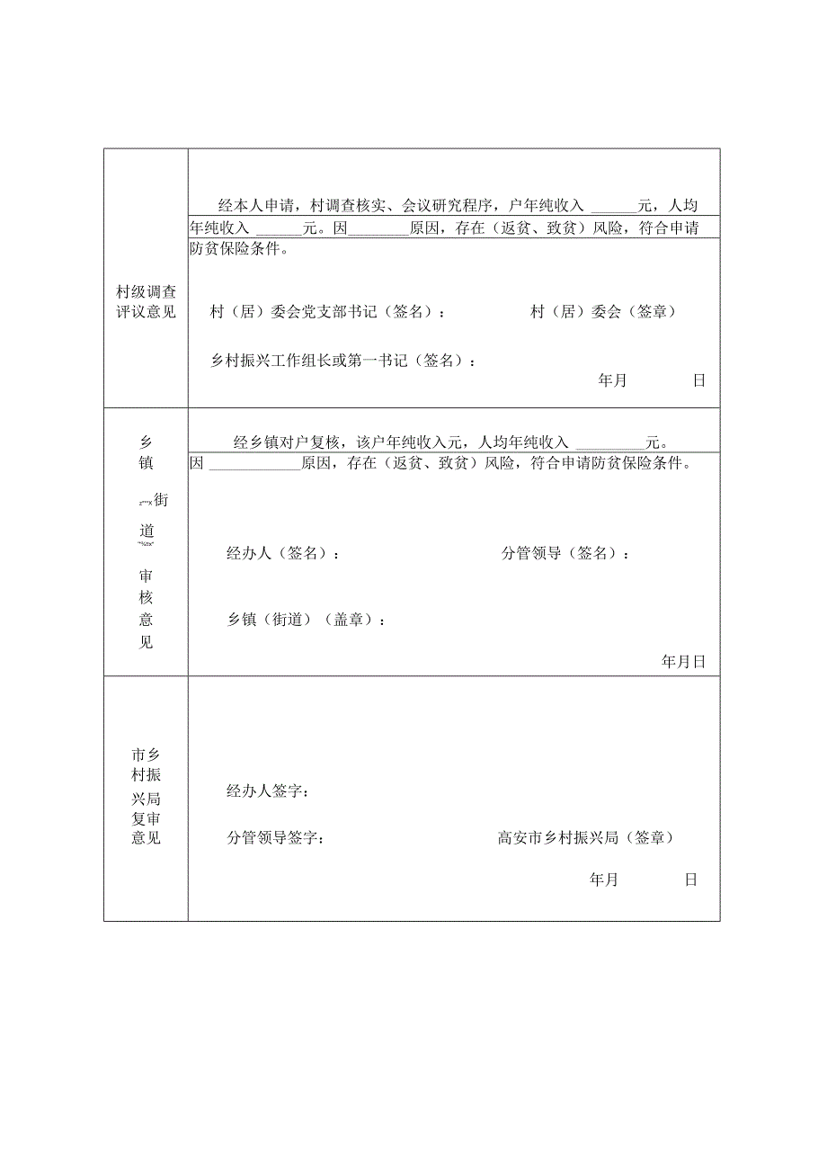 高安市防贫保险申请表.docx_第2页