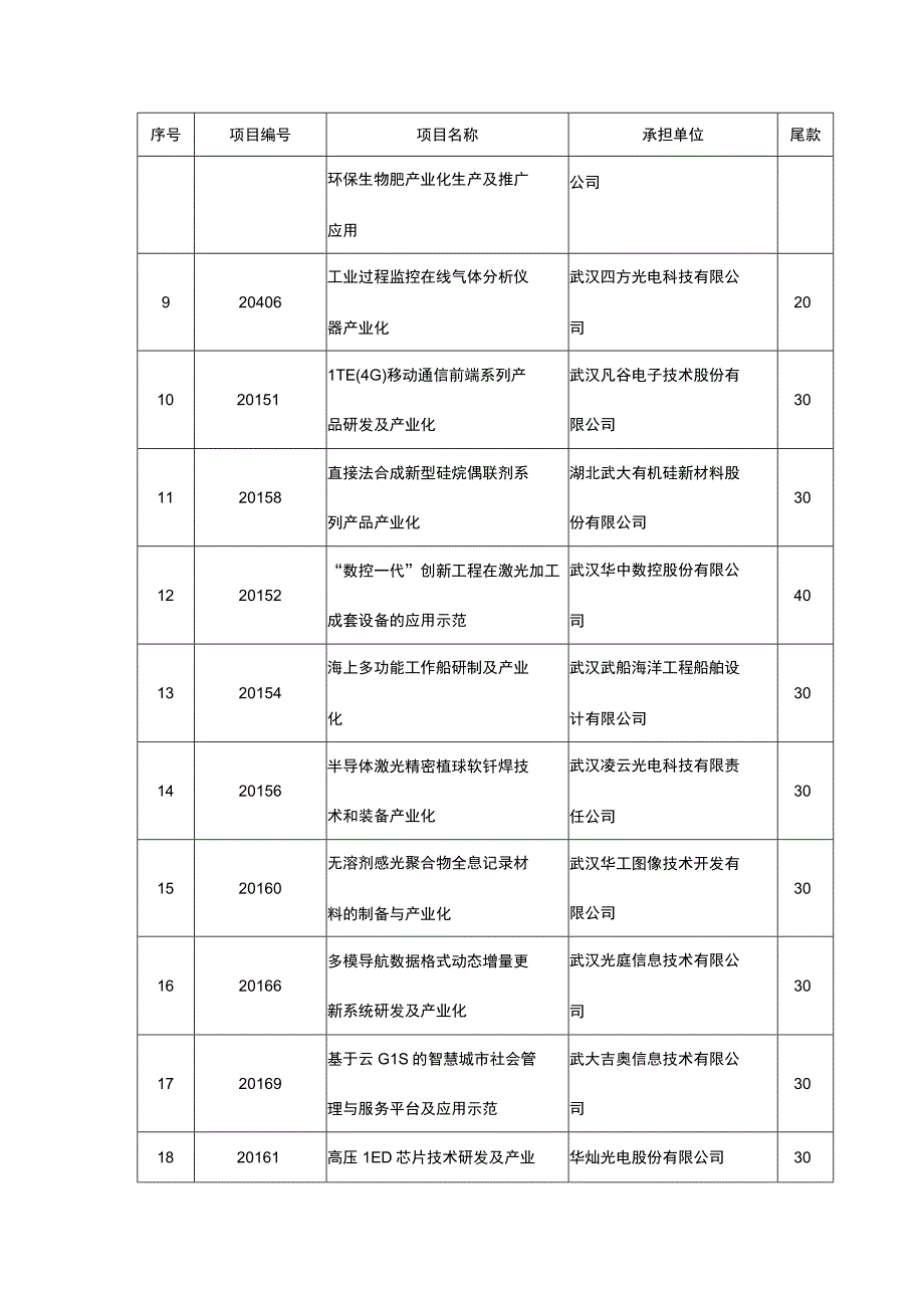 高新技术成果转化及产业化项目尾款明细表.docx_第2页