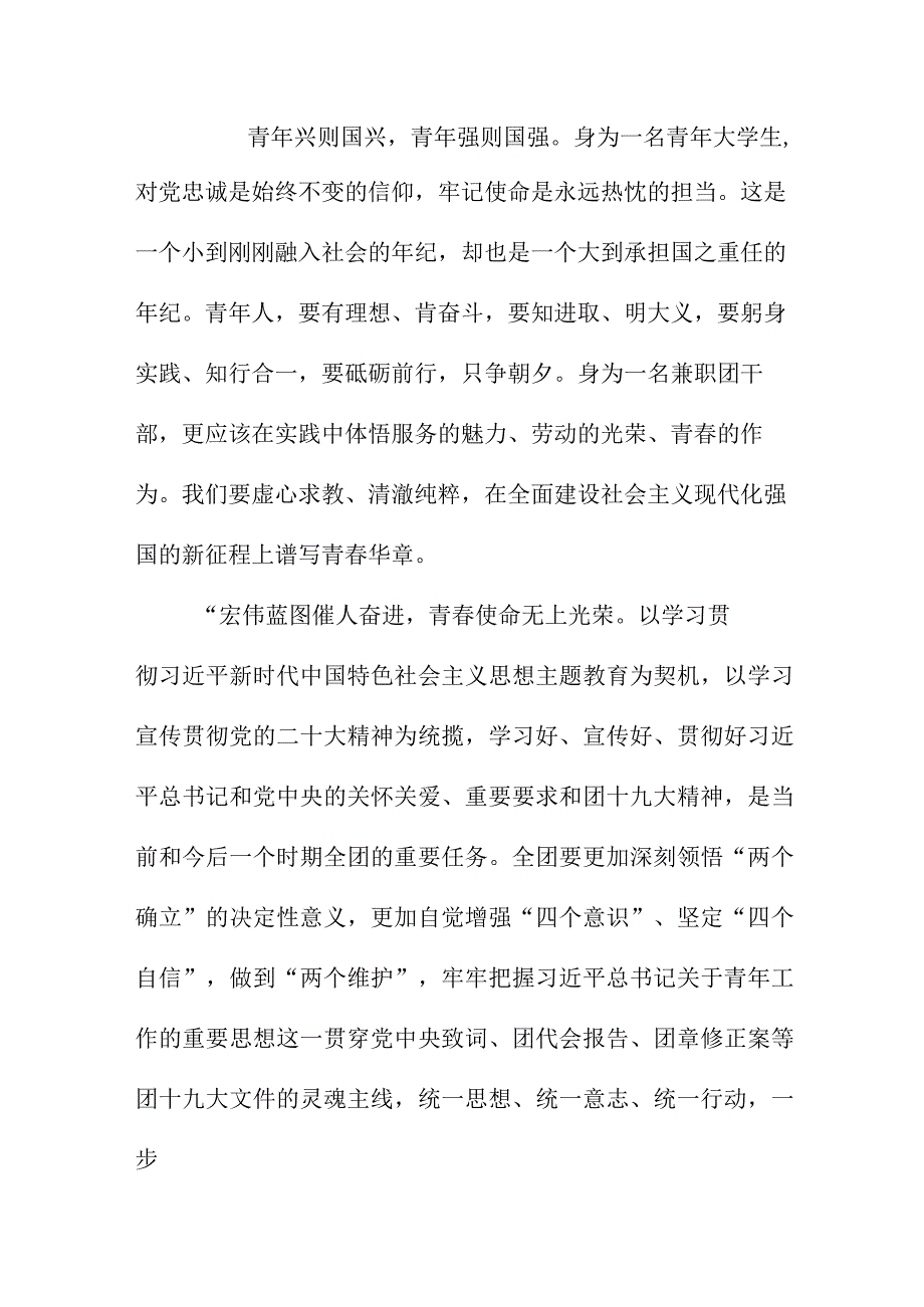 青年干部学习贯彻共青团第十九次全国代表大会精神个人心得体会 汇编5份_001.docx_第2页