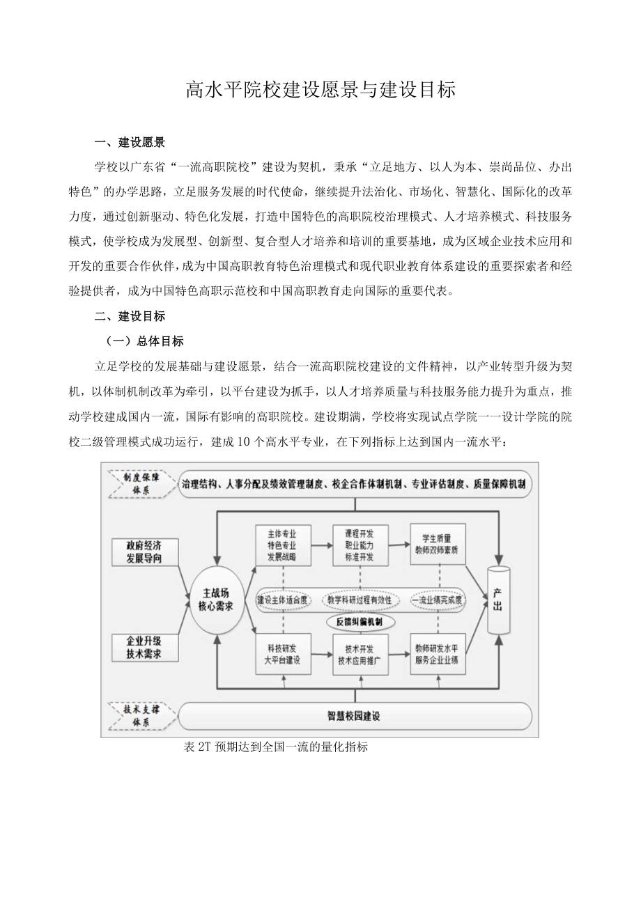 高水平院校建设愿景与建设目标.docx_第1页