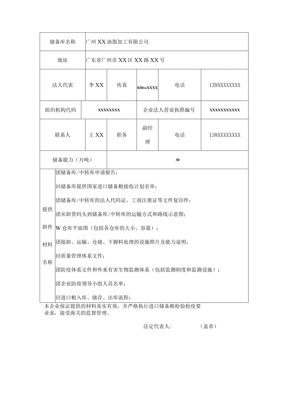 进口粮储备库中转库考核申请表样表.docx_第2页