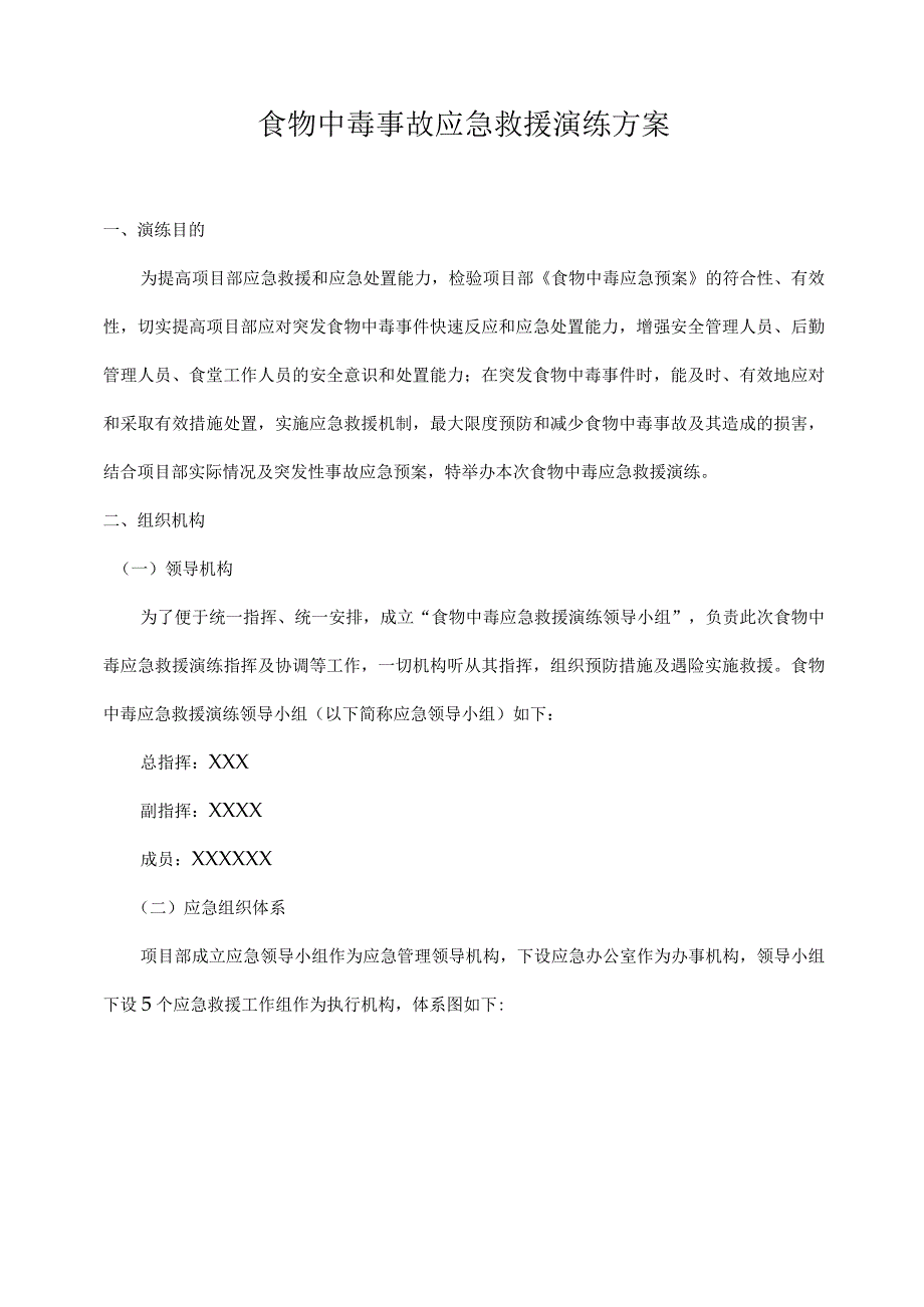 食物中毒事故应急救援演练方案范文.docx_第1页