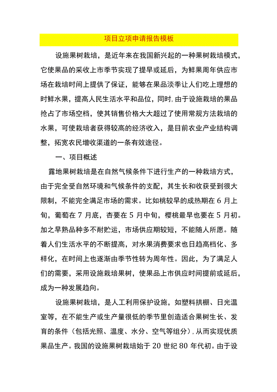 项目立项申请报告模板.docx_第1页