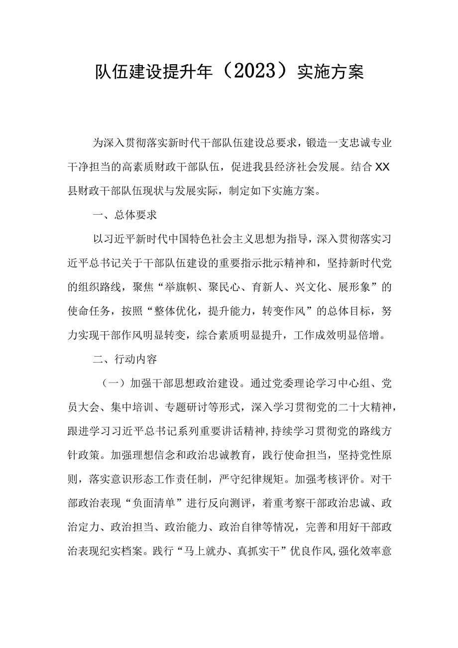 队伍建设提升年2023实施方案.docx_第1页