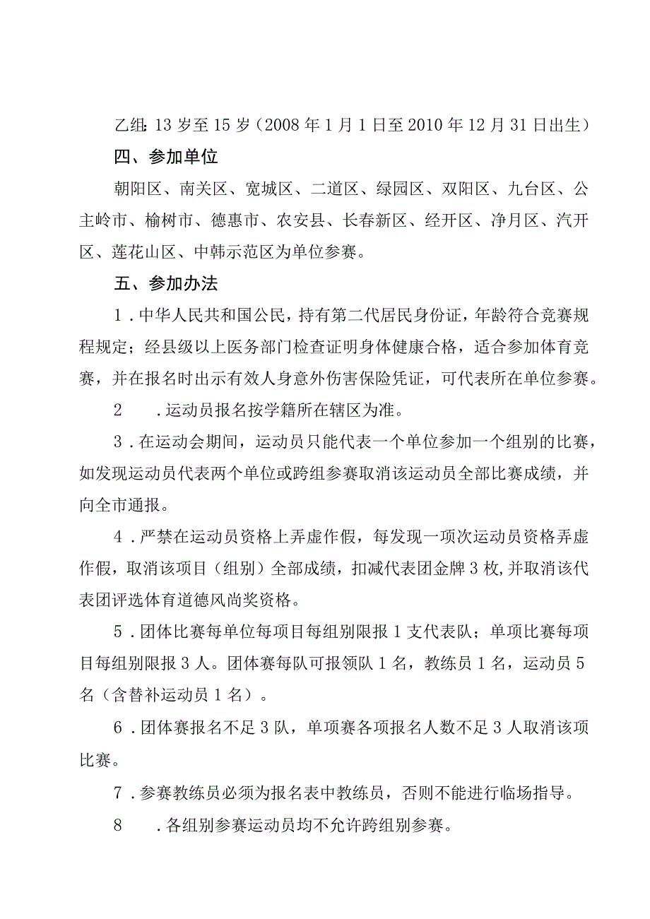 长春市第一届运动会青少年组羽毛球比赛竞赛规程.docx_第2页