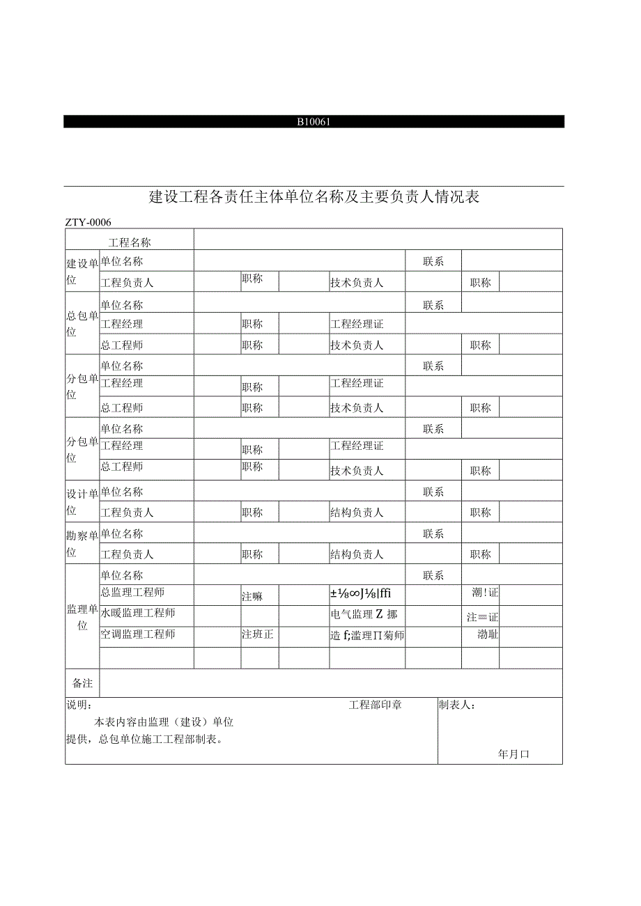 2023年建设工程各责任主体单位名称及主要负责人情况表.docx_第1页