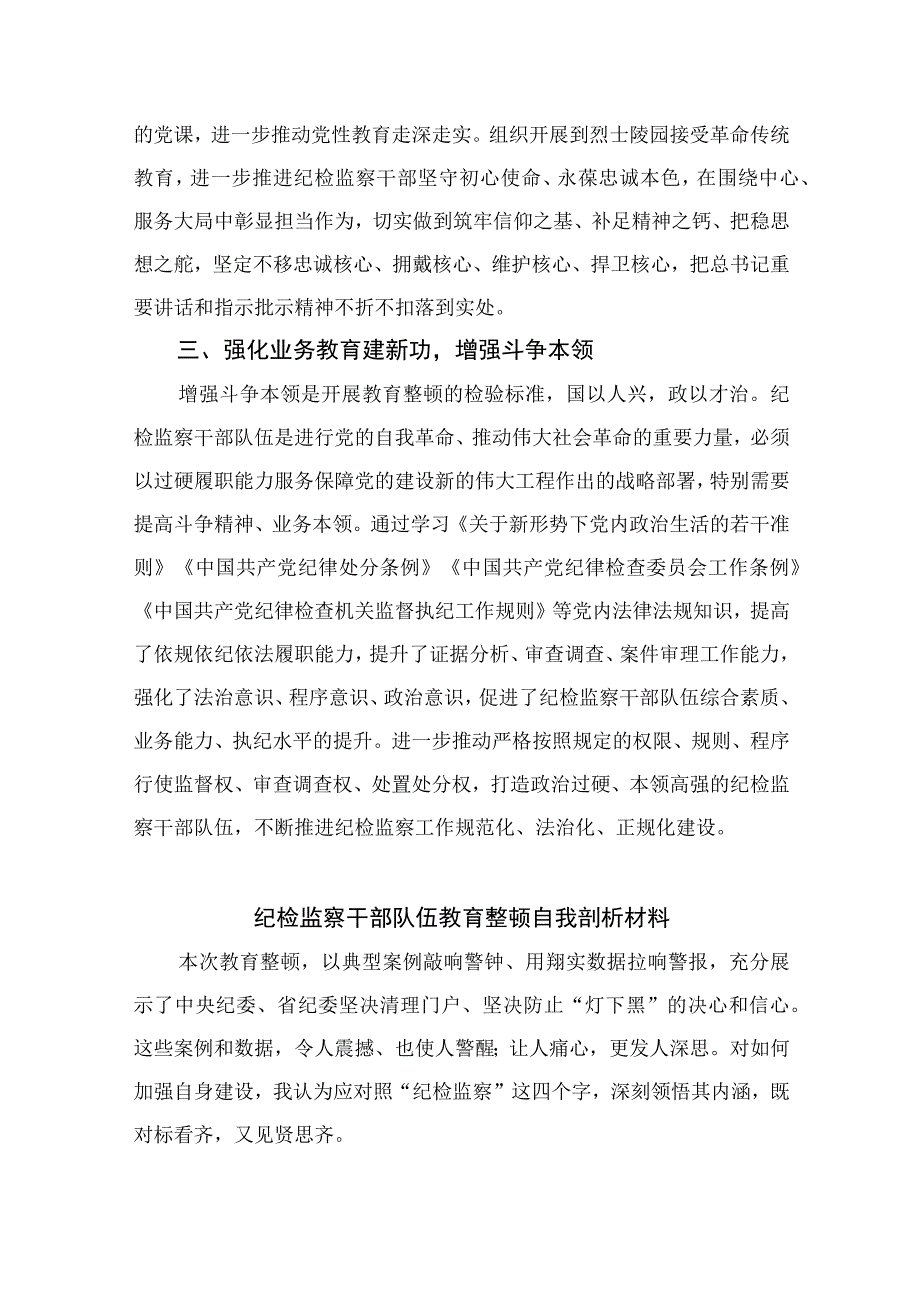 2023纪检监察干部队伍教育整顿研讨发言材料精选10篇通用.docx_第2页