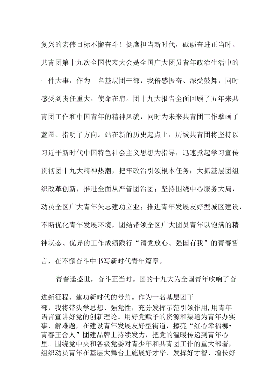 事业单位学习贯彻共青团第十九次全国代表大会精神个人心得体会 四篇.docx_第2页