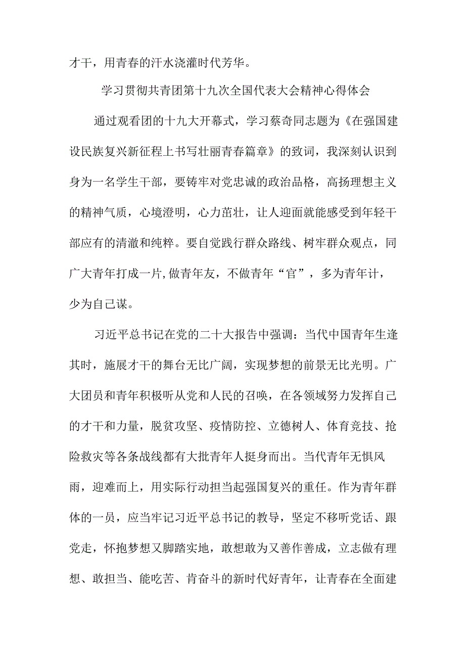 事业单位学习贯彻共青团第十九次全国代表大会精神个人心得体会 四篇.docx_第3页