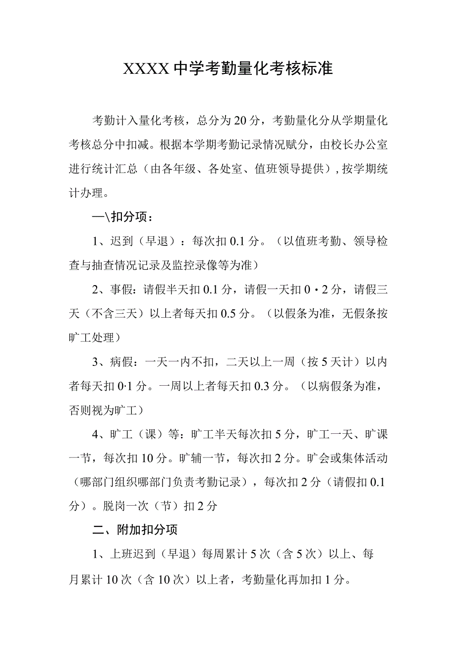 中学考勤量化考核标准.docx_第1页