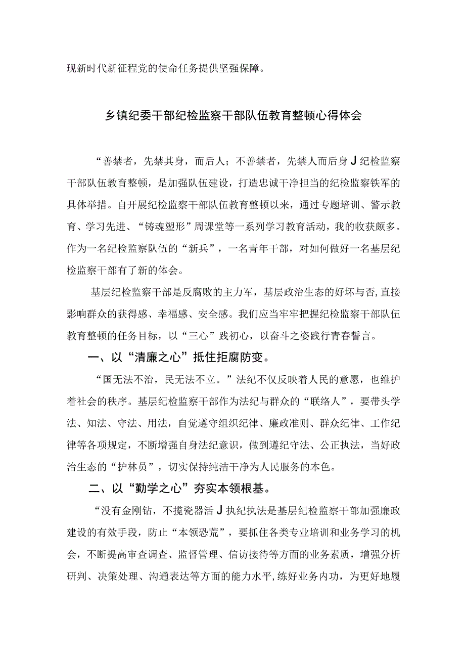 2023年纪检监察干部队伍教育整顿心得体会发言稿精选10篇.docx_第3页