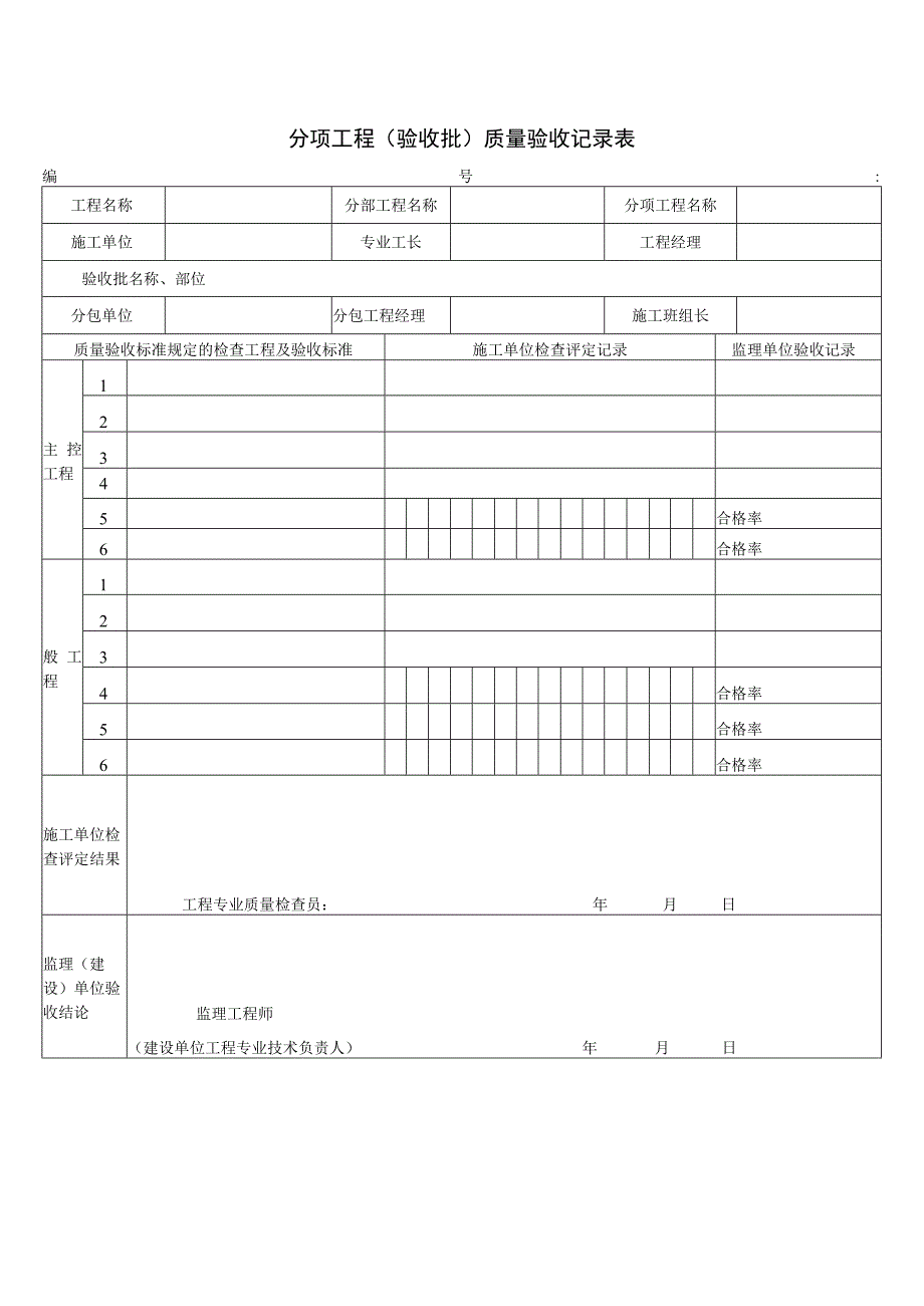 2023年分项工程验收批质量验收记录表.docx_第1页