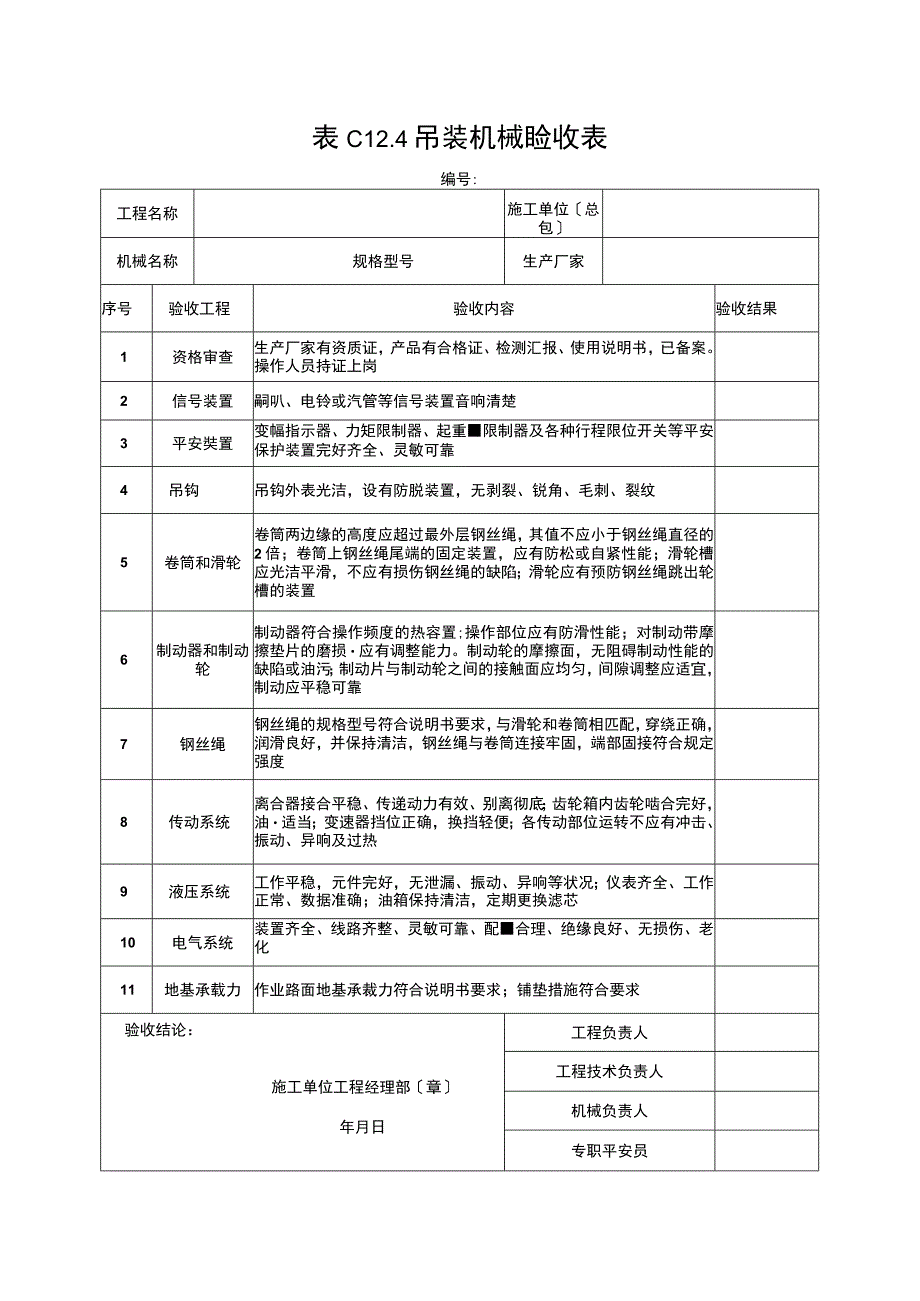 2023年吊装机械验收表.docx_第1页