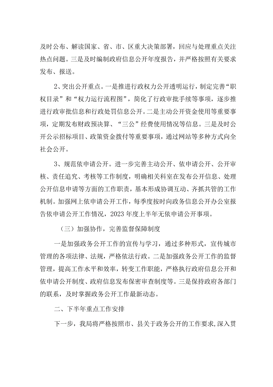 2023年上半年政务公开总结及下半年工作计划.docx_第2页