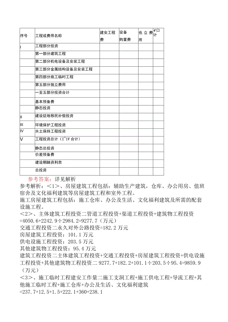 一级造价工程师《建设工程造价案例分析水利工程》考前点题卷一含答案.docx_第1页