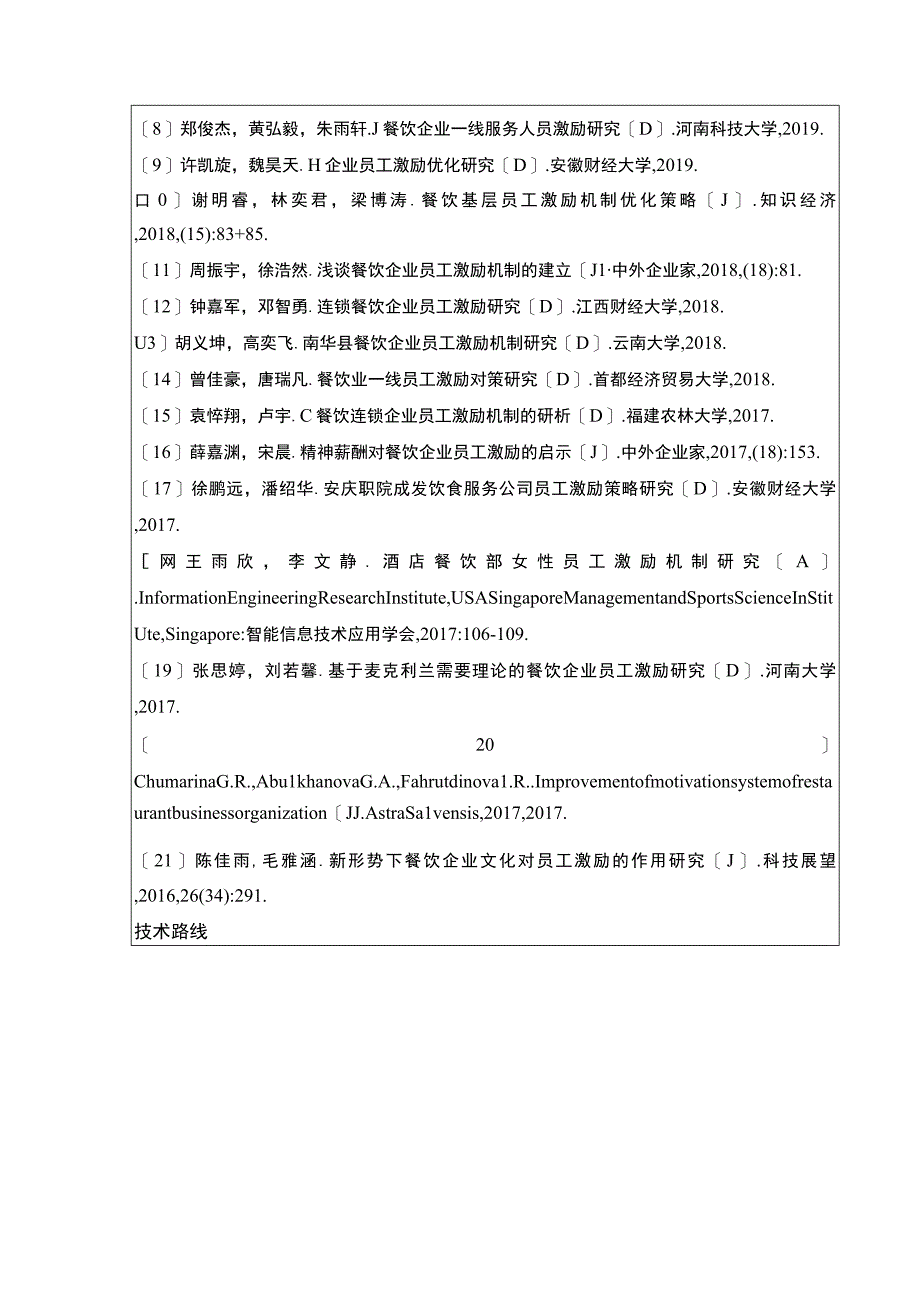 2023《金华弘毅饭店员工激励问题案例分析》开题报告文献综述含提纲.docx_第3页