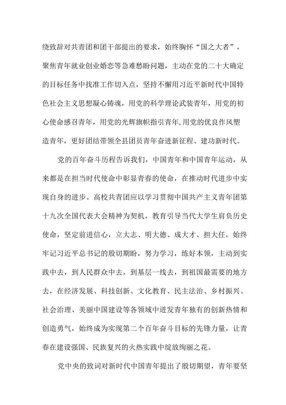 入党积极分子学习贯彻共青团第十九次全国代表大会精神个人心得体会 四篇.docx_第3页