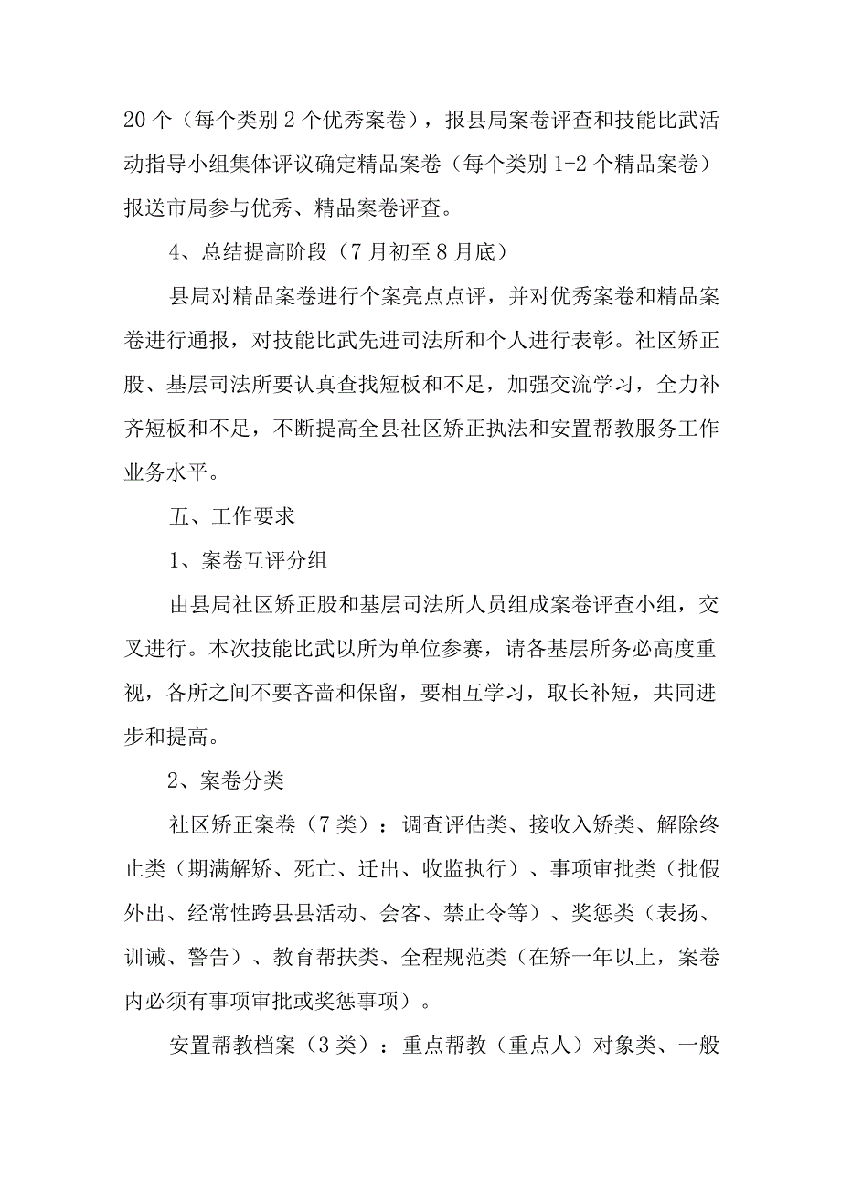 XX县2023年度社区矫正和安置帮教案卷评查暨业务技能比武活动实施方案.docx_第3页