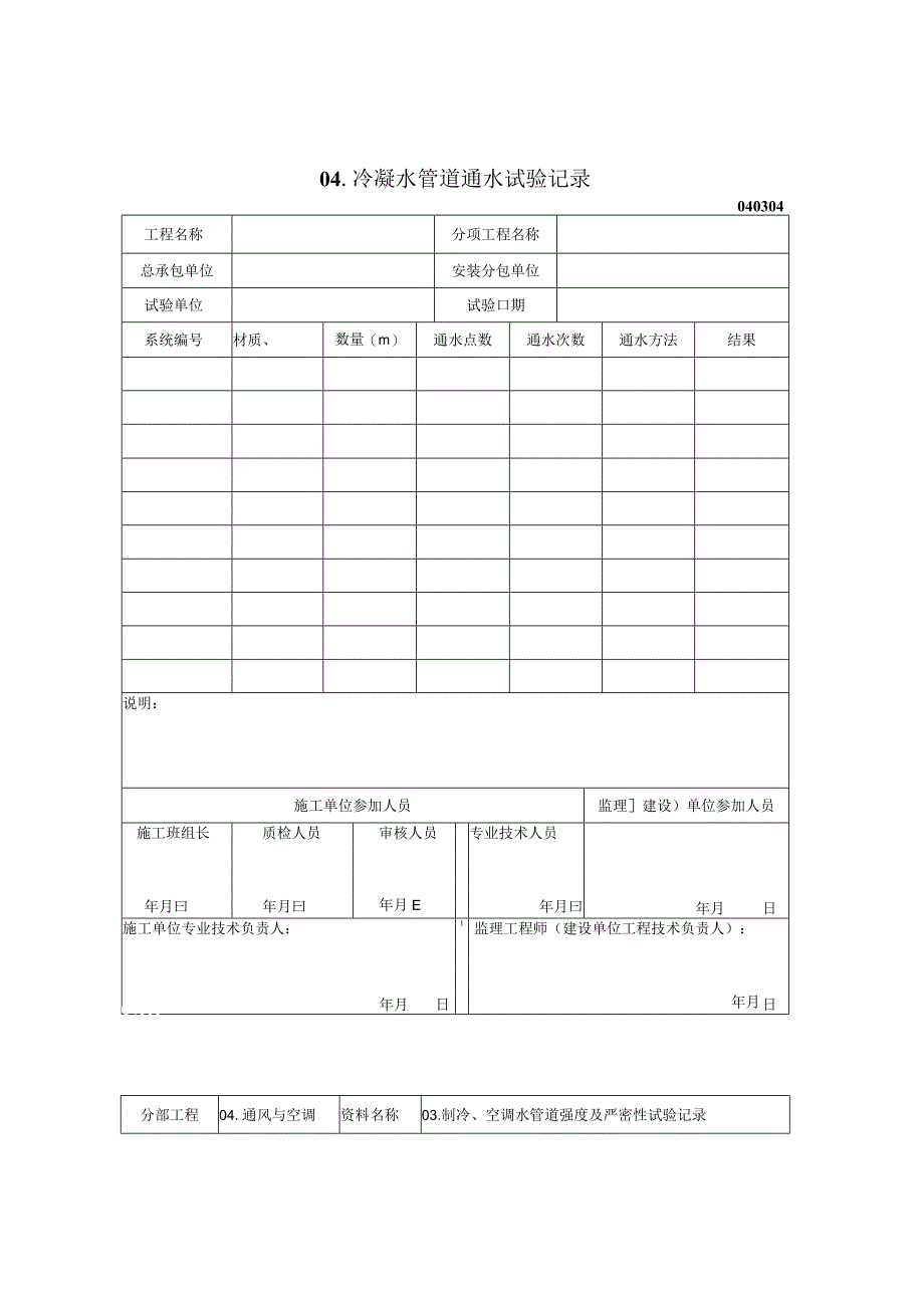 2023年冷凝水管道通水试验记录.docx_第1页