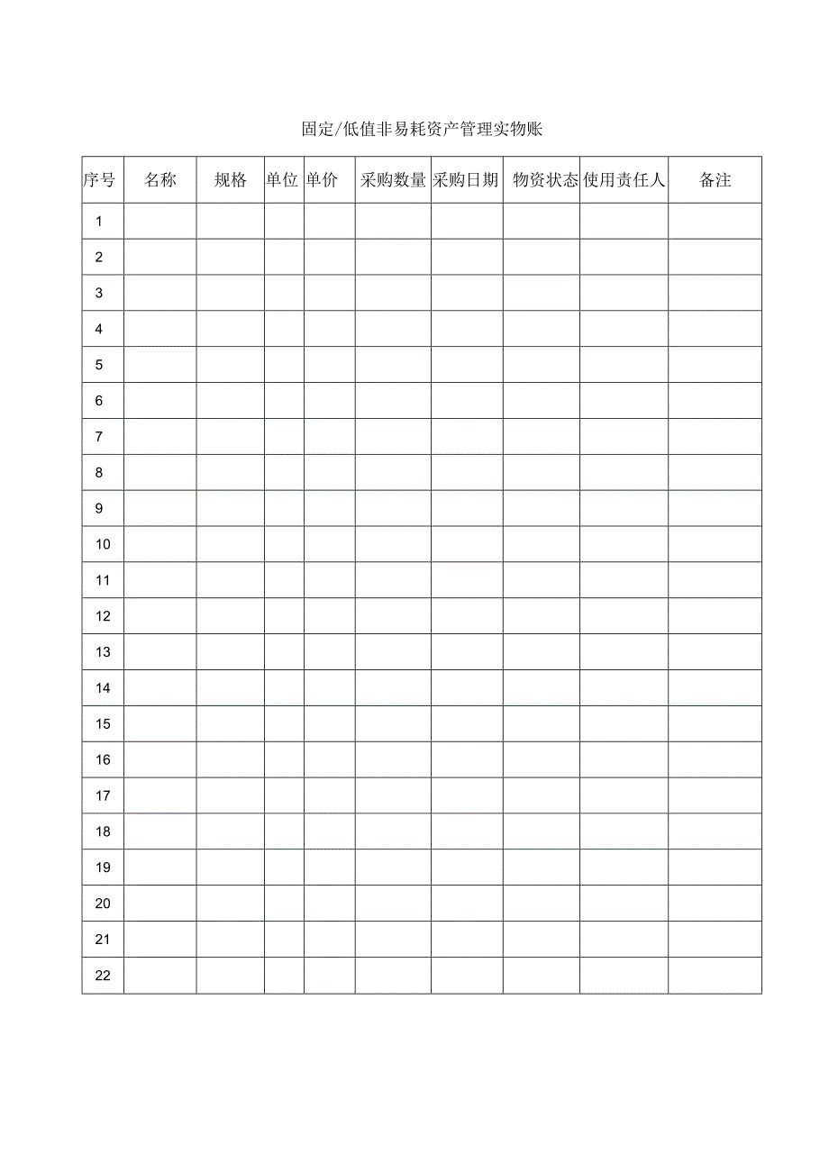 固定低值非易耗资产管理实物账.docx_第1页