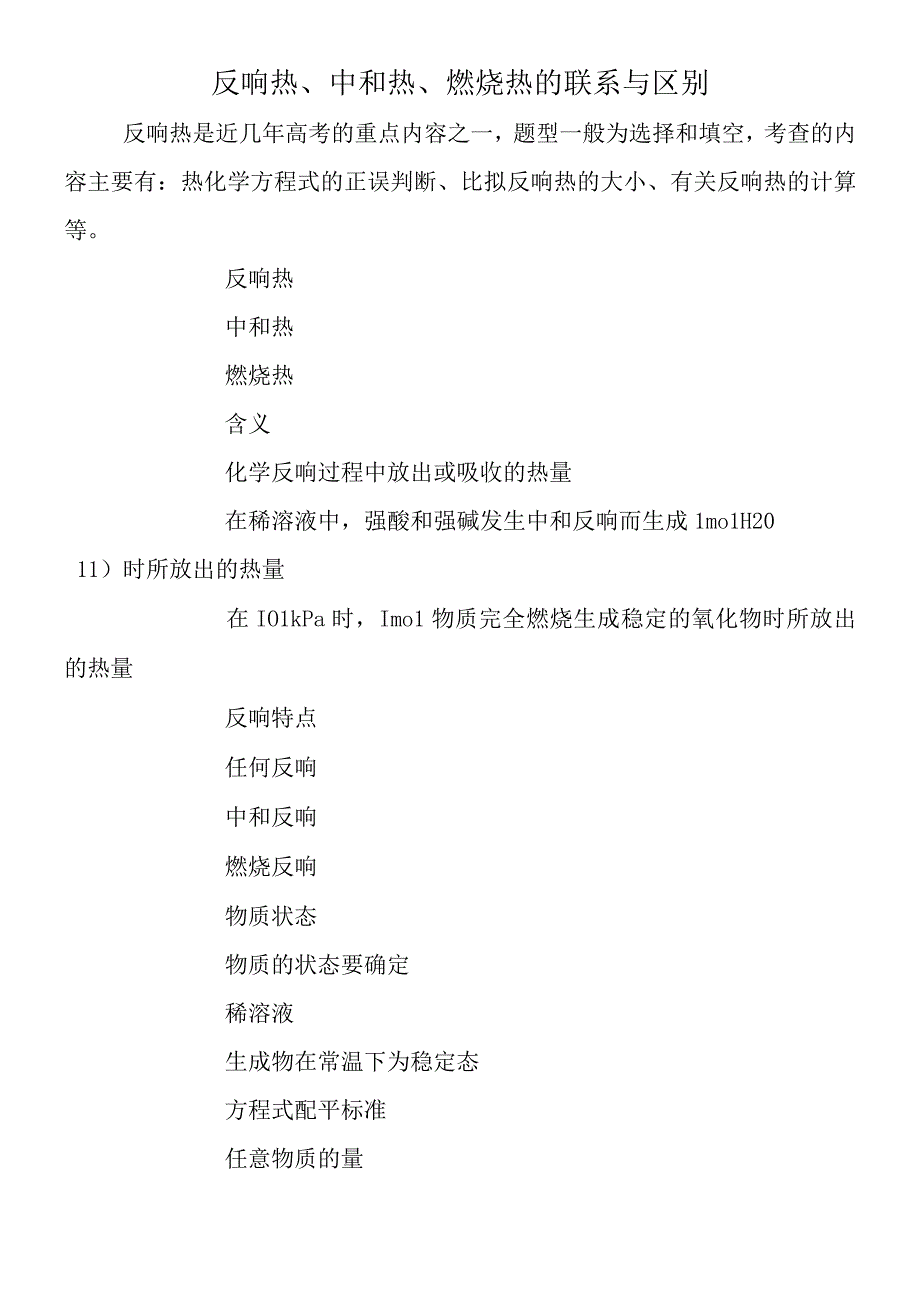 反应热中和热燃烧热的联系与区别.docx_第1页