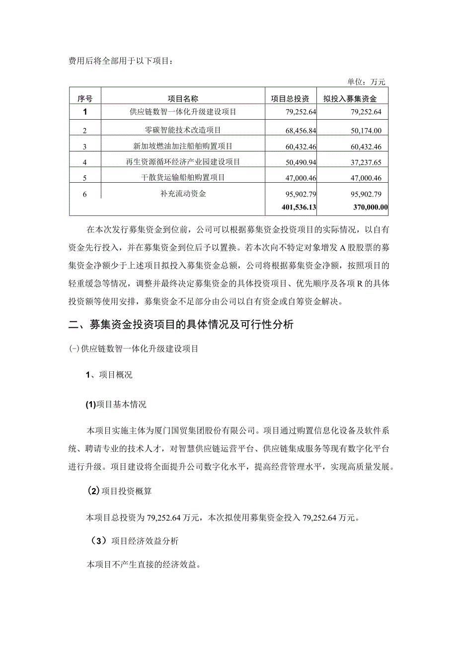 厦门国贸集团股份有限公司2023年度向不特定对象增发A股股票募集资金使用的可行性分析报告.docx_第2页