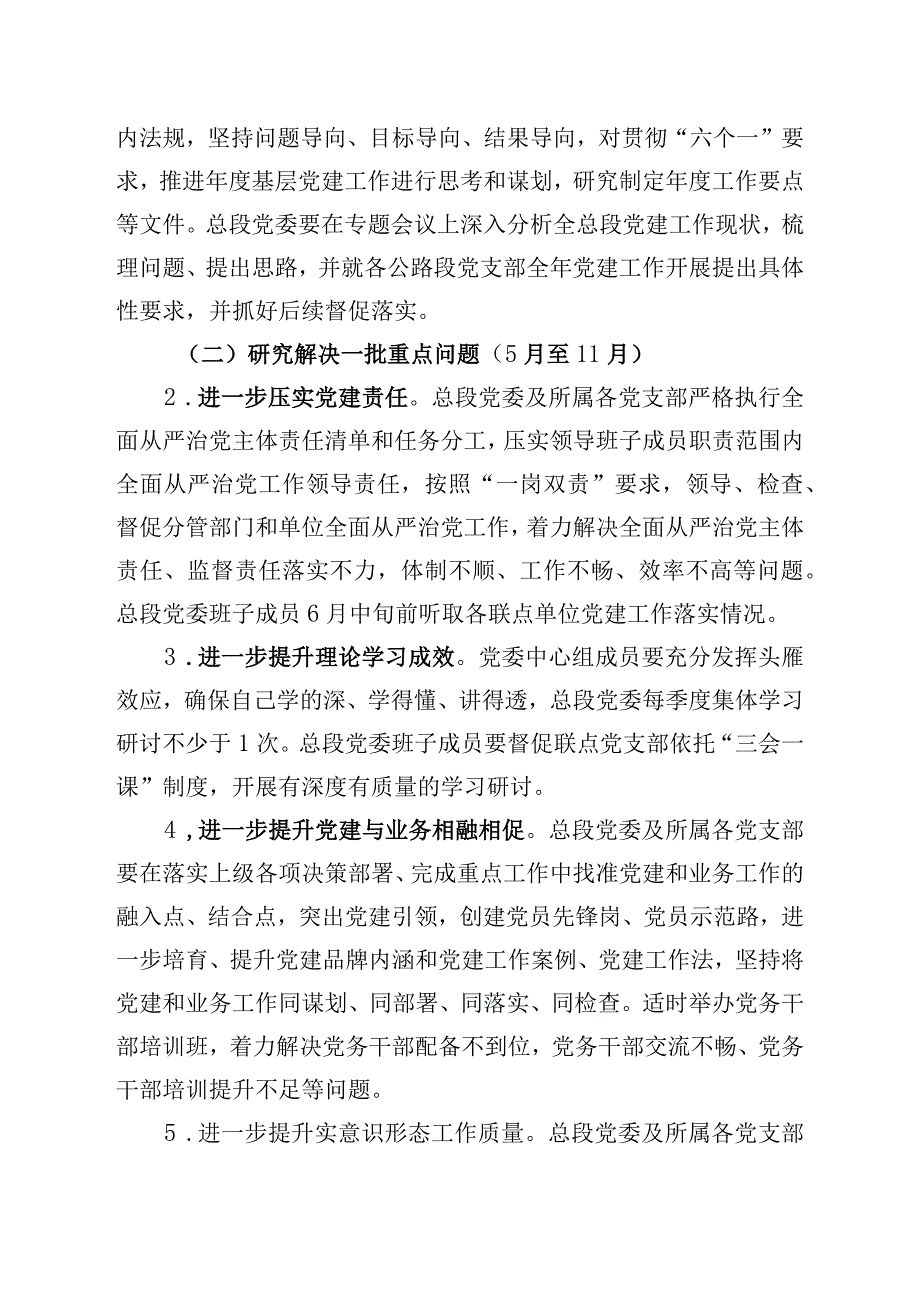 关于开展贯彻落实‘六个一’要求提升基层党建工作质量工作方案.docx_第2页