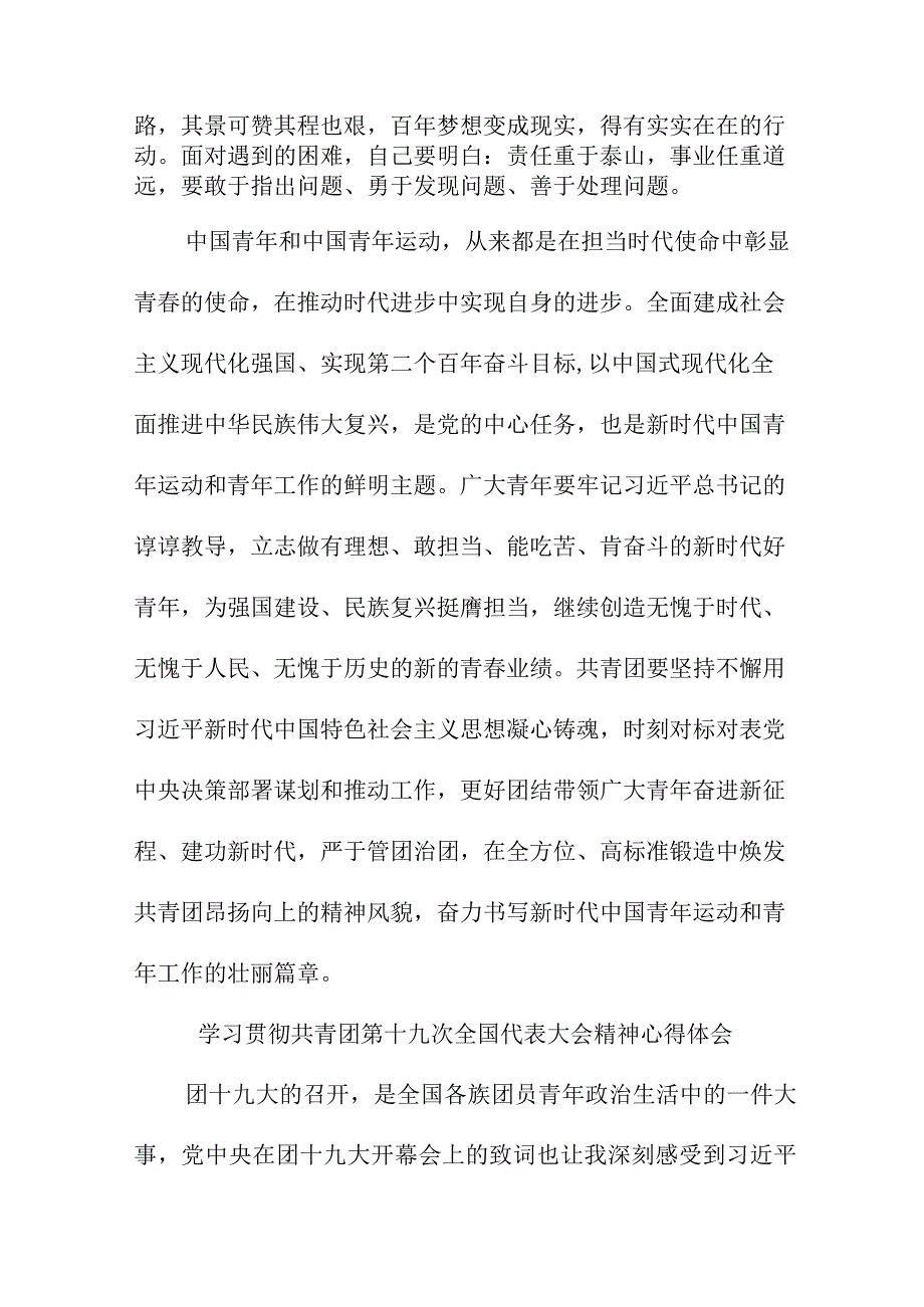 基层团干部教师学习贯彻共青团第十九次全国代表大会精神个人心得体会 四篇.docx_第3页