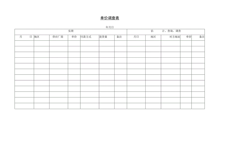 单价调查表.docx_第1页