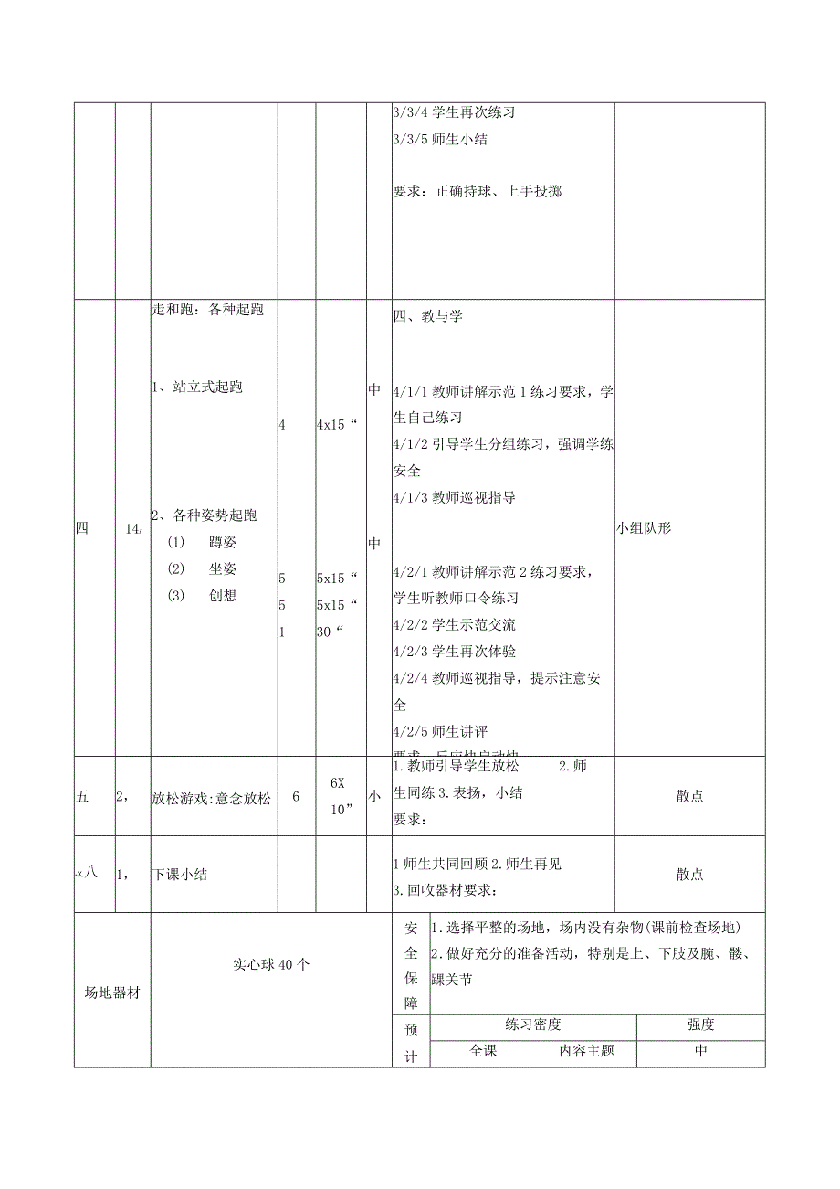 前掷实心球第12课时 教案表格式 体育五年级上册.docx_第2页