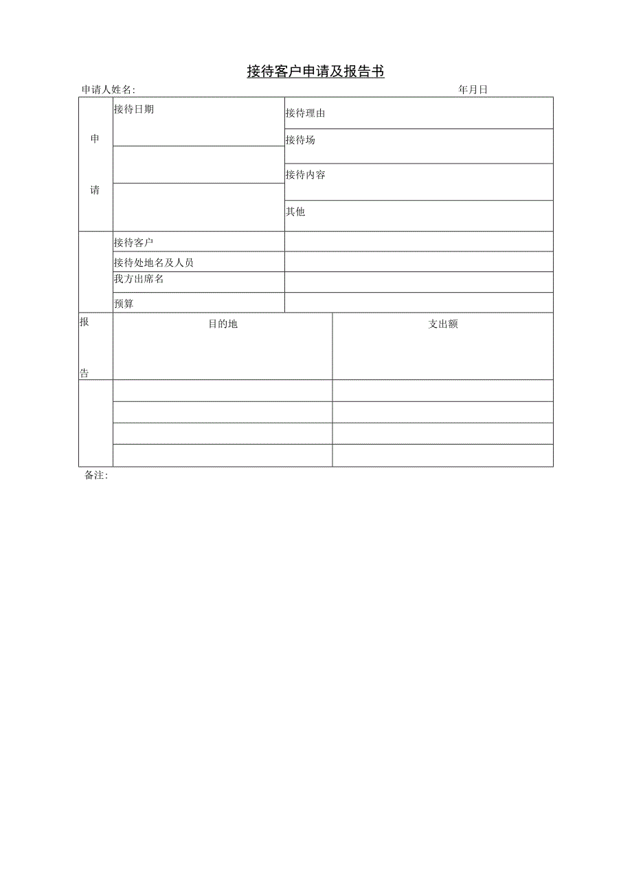 接待客户申请及报告书.docx_第1页