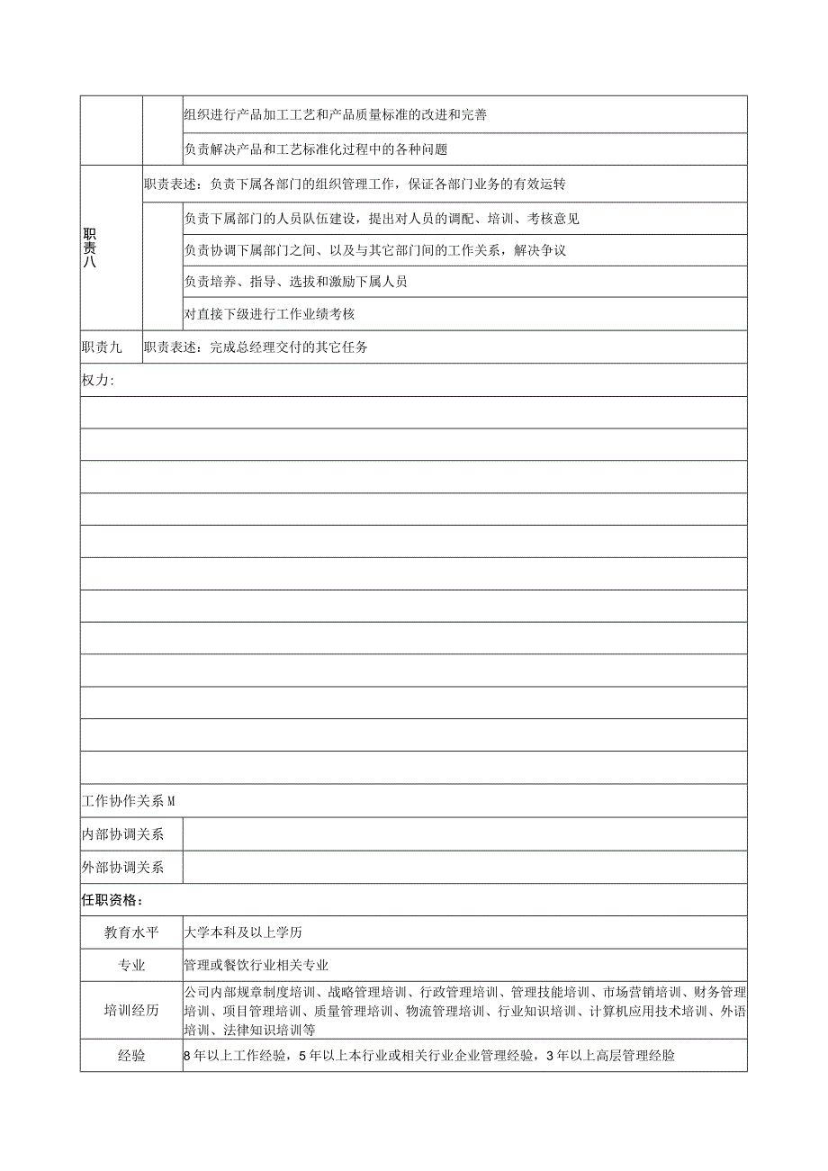 某餐饮企业营运副总经理岗位说明书doc.docx_第3页