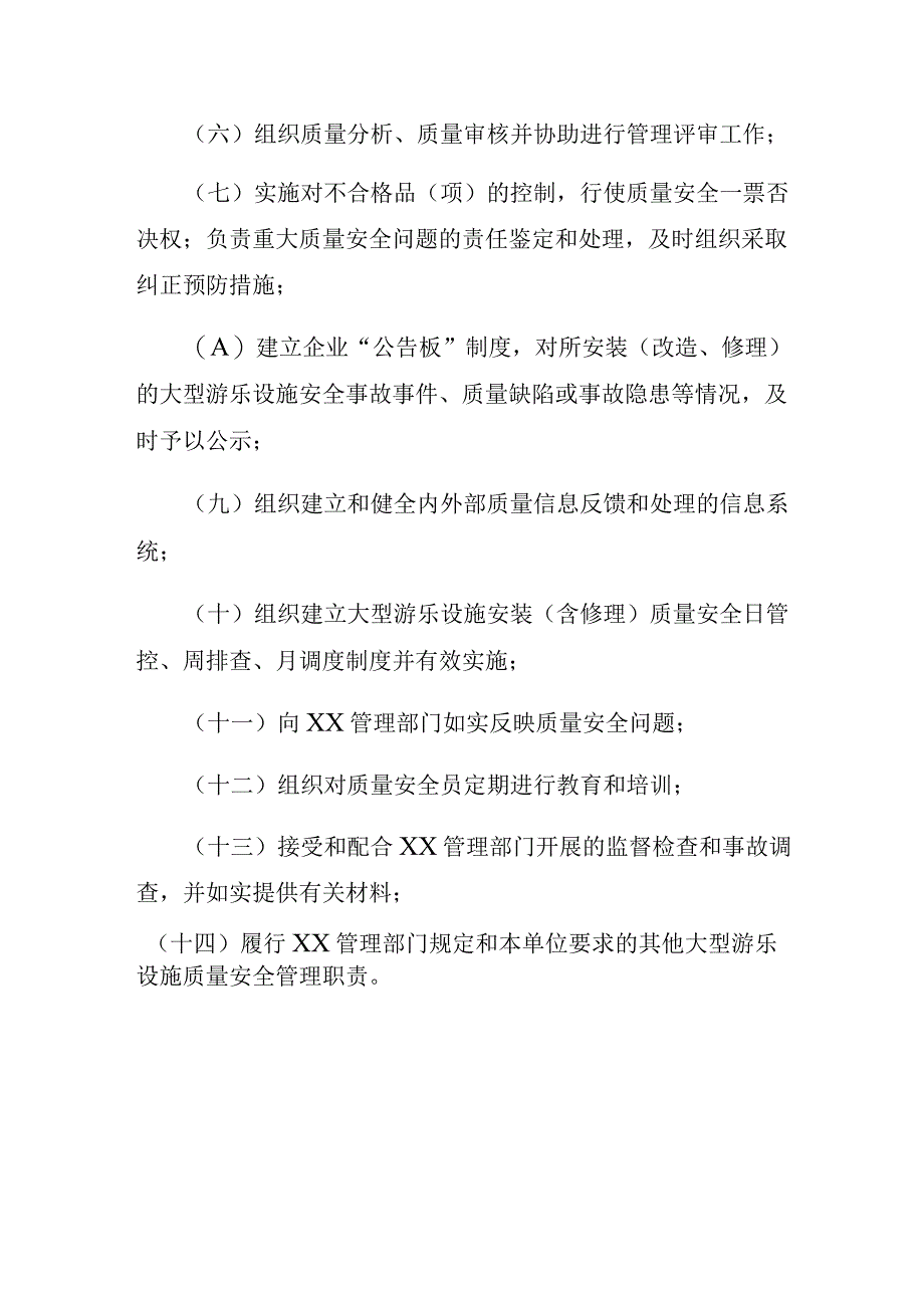 大型游乐设施质量安全总监职责大型游乐设施安装含修理单位.docx_第2页