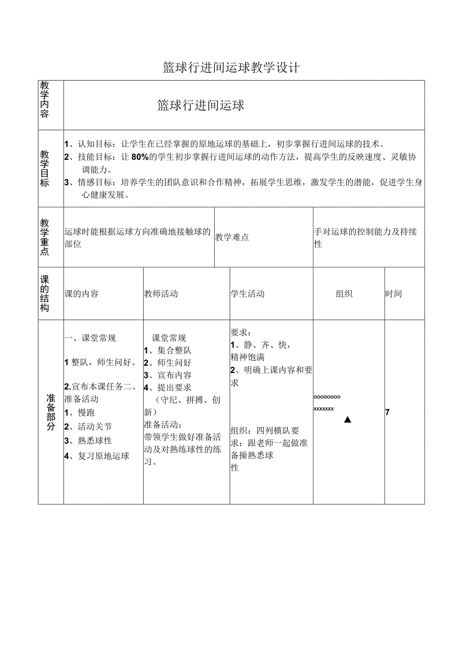 水平四八年级体育《篮球行进间运球》教学设计及教案.docx_第2页