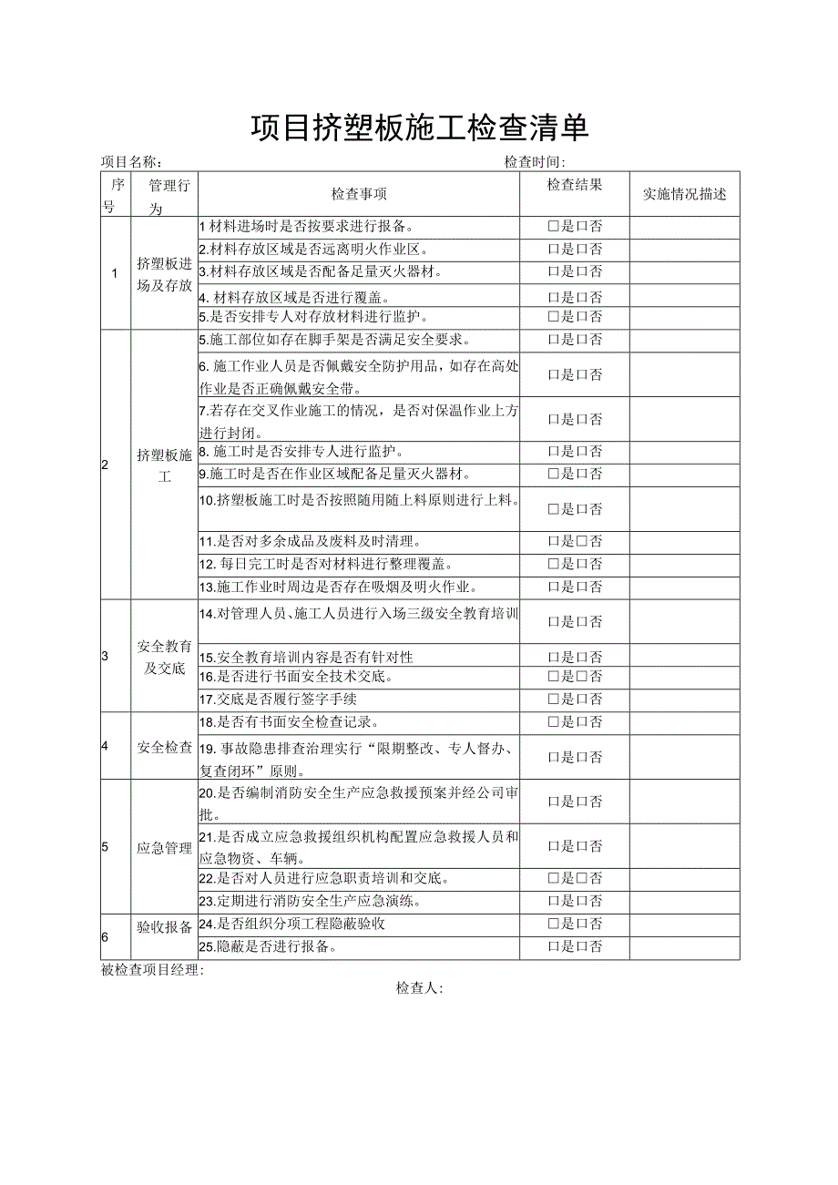 挤塑板施工检查清单.docx_第1页