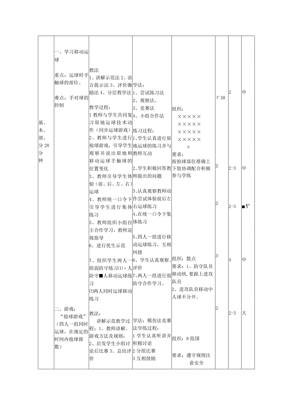 水平二四年级体育《小篮球原地运球与游戏》教学设计及教案.docx_第2页