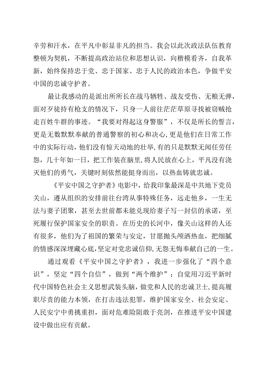 精品文档观看电影《平安中国之守护者》心得体会.docx_第2页