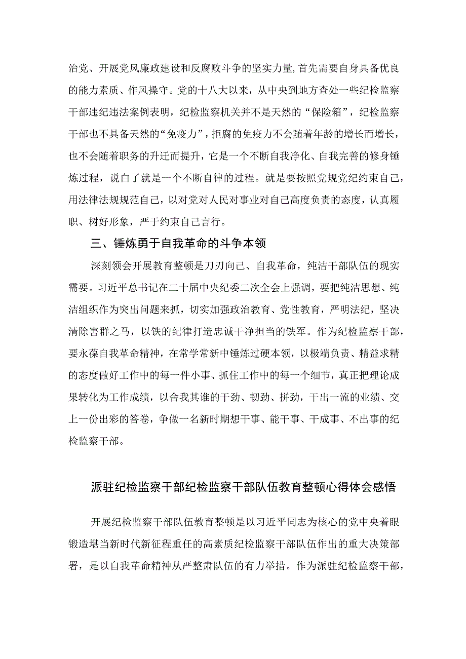 纪检监察干部队伍教育整顿研讨发言材料最新版13篇合辑.docx_第2页