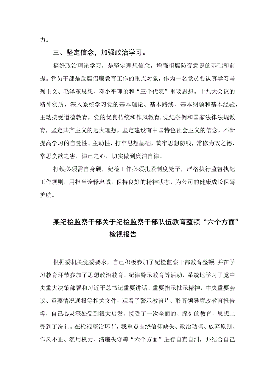 纪检教育整顿专题2023公司纪委纪检干部观看警示教育片心得体会精选15篇.docx_第2页