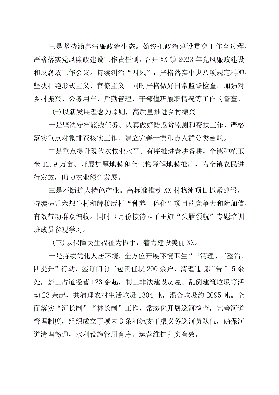 精品文档镇人民政府2023年上半年工作总结及下半年工作安排整理版.docx_第2页