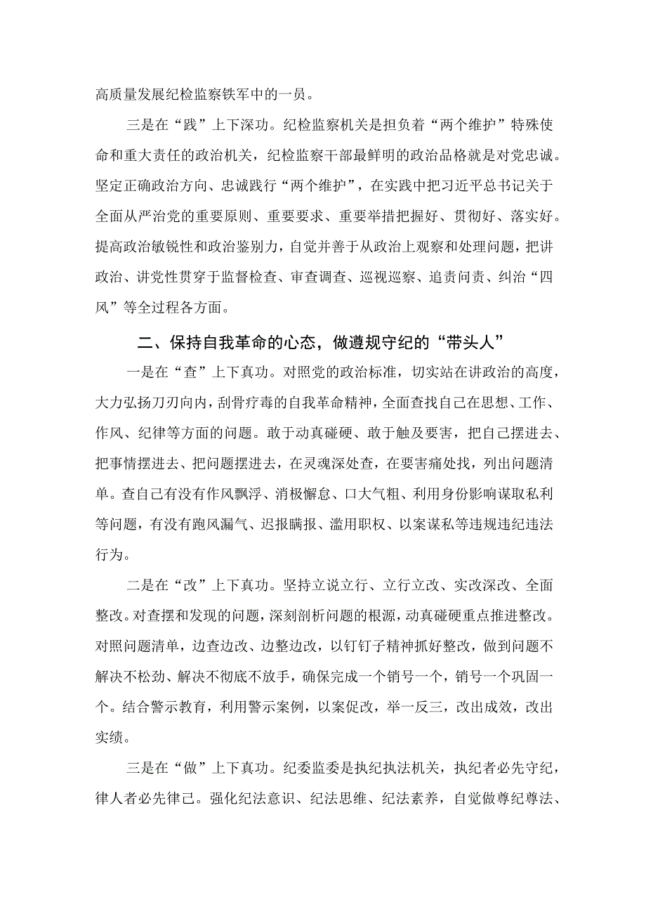 纪检监察干部队伍教育整顿专题学习研讨心得体会发言材料13篇最新精选.docx_第2页