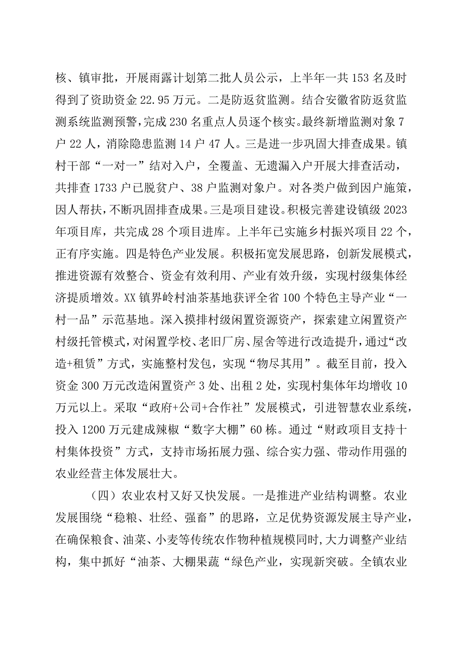 精品文档镇2023年上半年工作总结与2023年下半年工作计划.docx_第3页