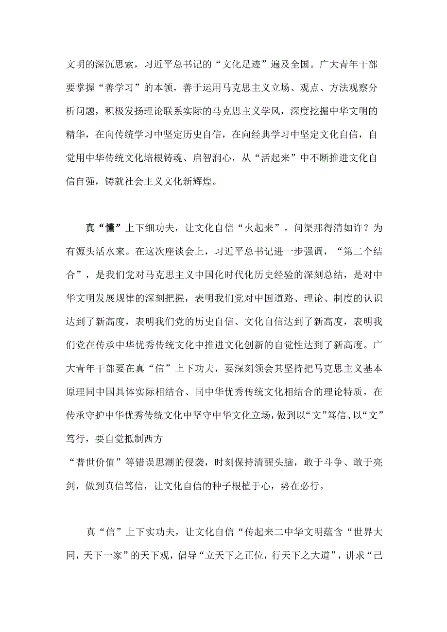 贯彻落实在文化传承发展座谈会上发表重要讲话精神心得体会8篇文2023年.docx_第3页