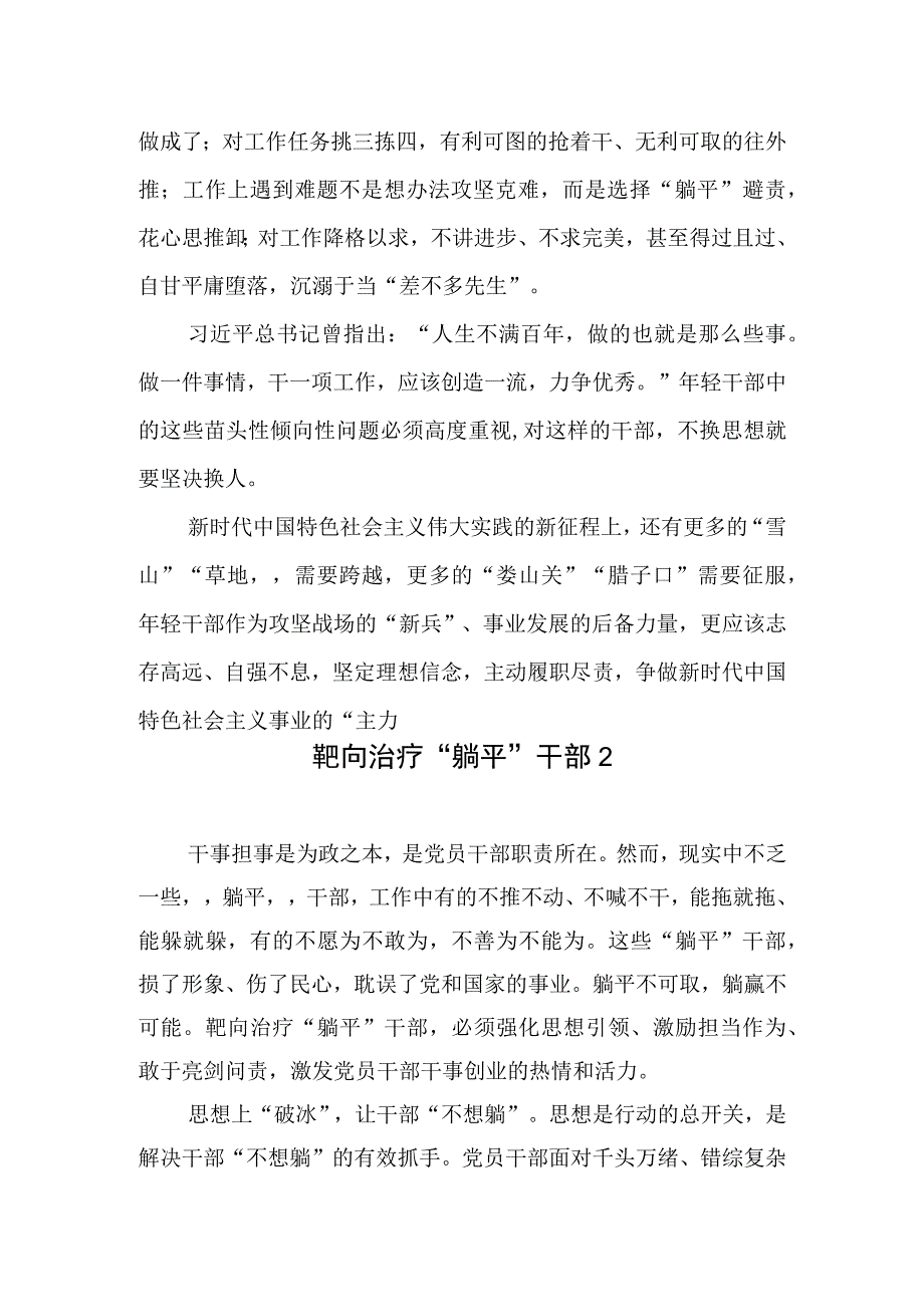 2023-2024年“躺平”式干部专题整治学习心得体会研讨发言10篇.docx_第3页