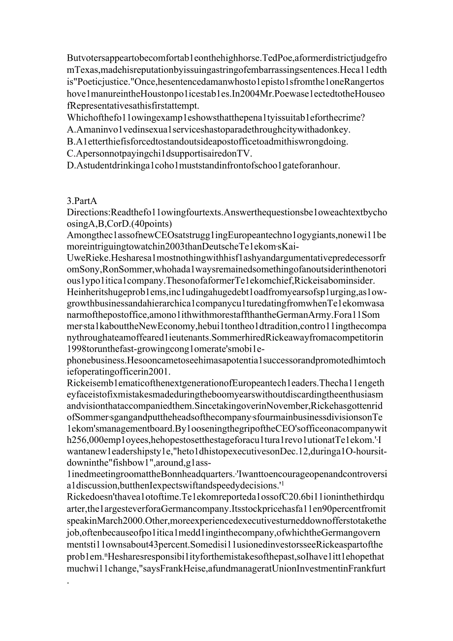 2022-2023学年福建省泉州市考研外语模拟考试含答案.docx_第2页