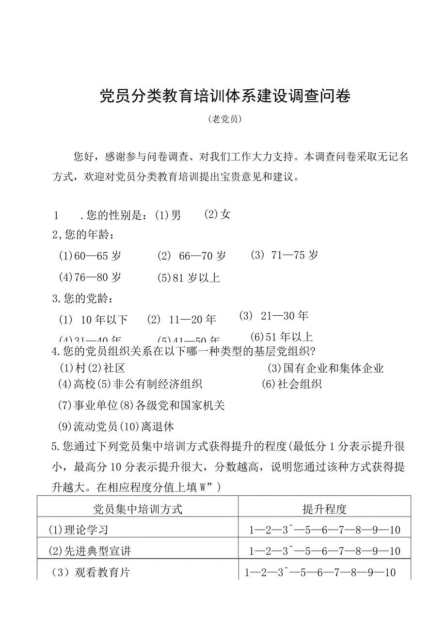 04-（老党员）党员分类培训需求调研问卷(1).docx_第1页