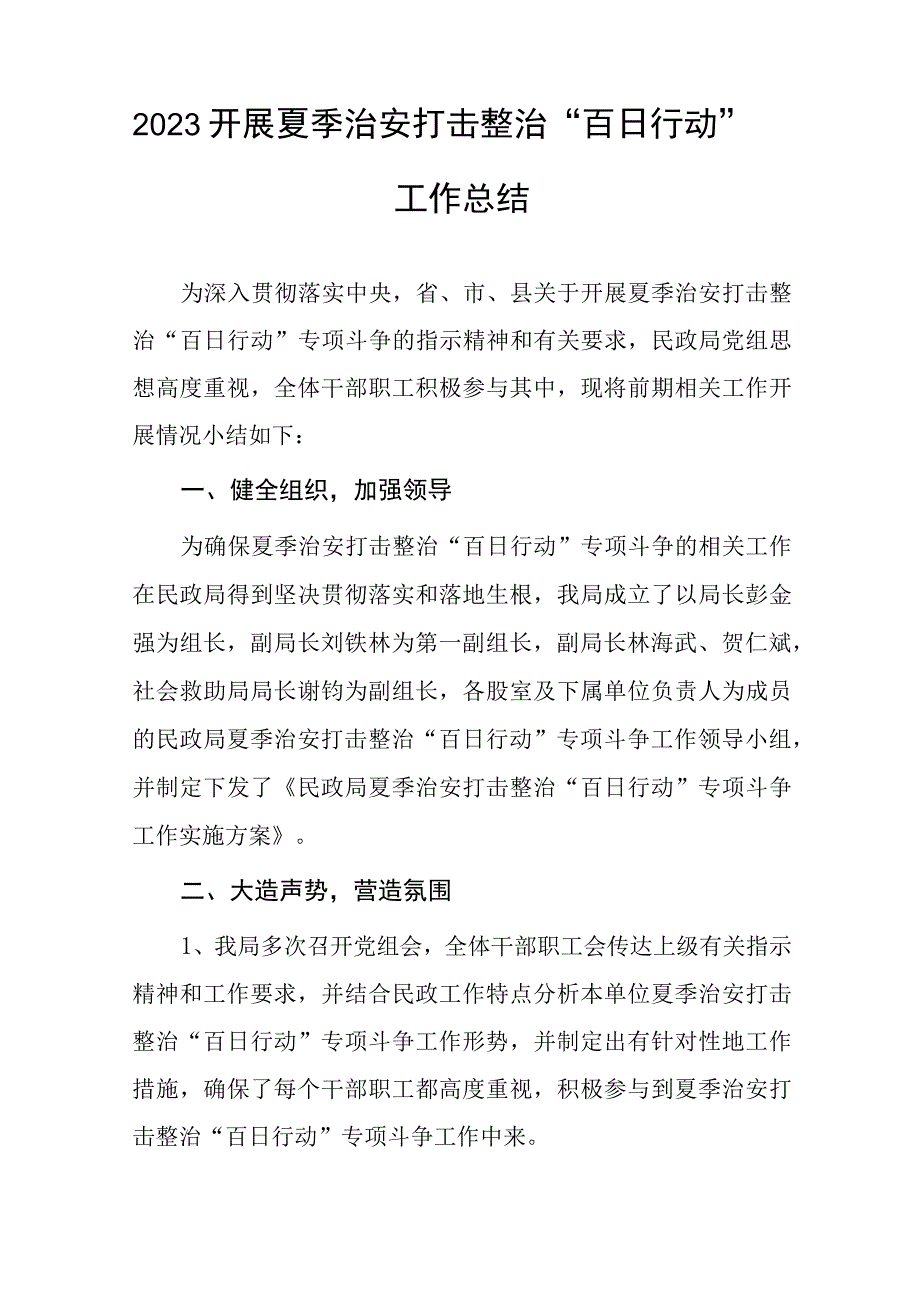 2023年夏季治安打击整治“百日行动”总结汇报七篇.docx_第3页