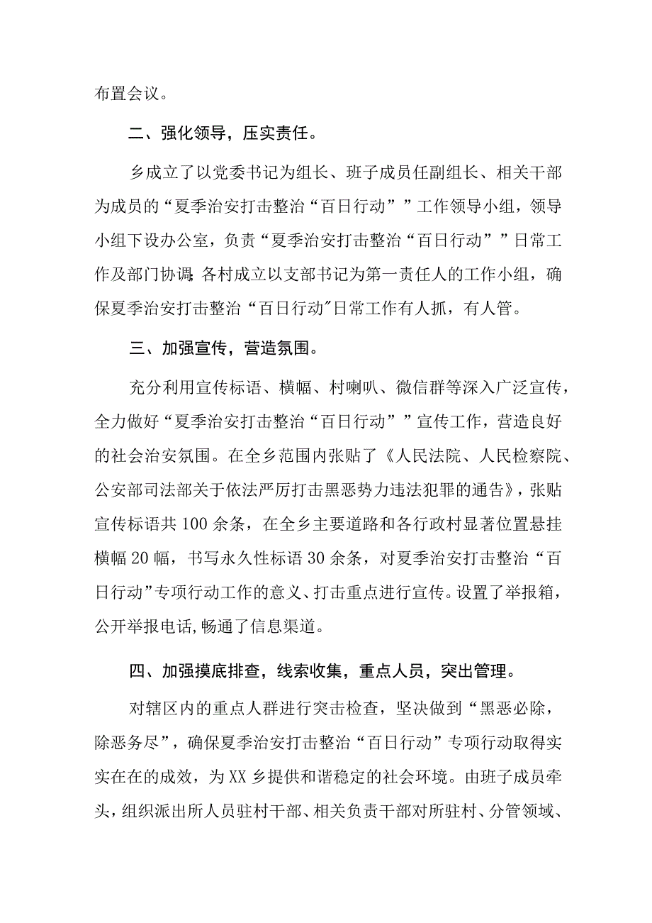 2023年开展夏季治安打击整治百日行动工作总结七篇.docx_第2页