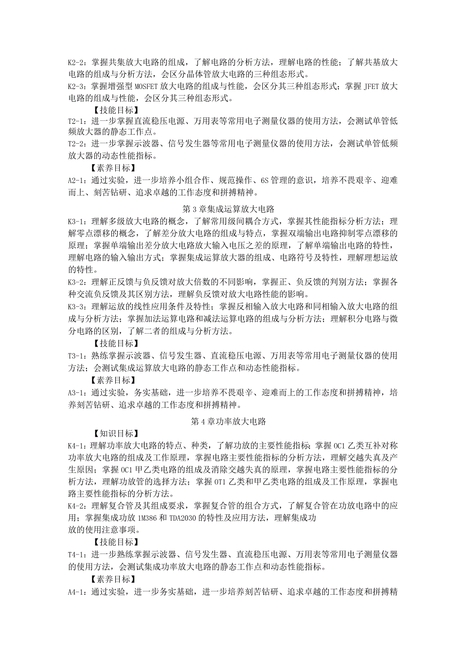 《模拟电子技术》课程教学大纲与授课计划（余娟 高职装备制造大类专业）余娟.docx_第2页