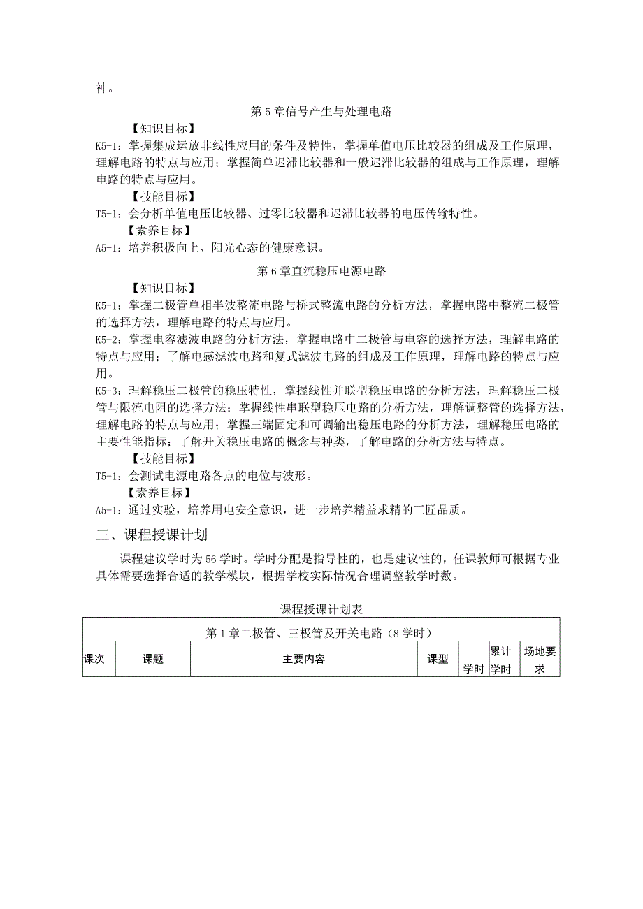 《模拟电子技术》课程教学大纲与授课计划（余娟 高职装备制造大类专业）余娟.docx_第3页